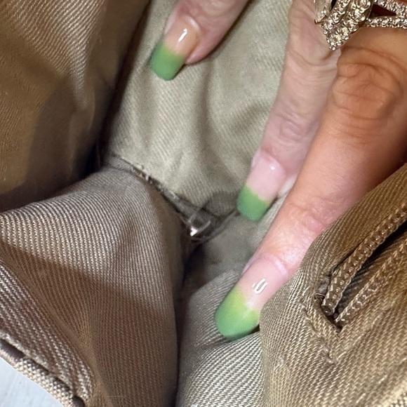 Vintage 90s Brown Monogram Shoulder Bag Jacquard Fabric Small Baguette Purse - Picture 9 of 10